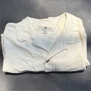 Vintage Island Shores Washable Silk Button Up Shortsleeve Shirt Men’s XXL